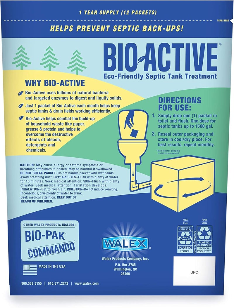 Walex Bio-Active Eco-Friendly Septic Tank Treatment - 12 Packets for 1 Year Supply with Beneficial Bacteria & Enzymes - Image 2